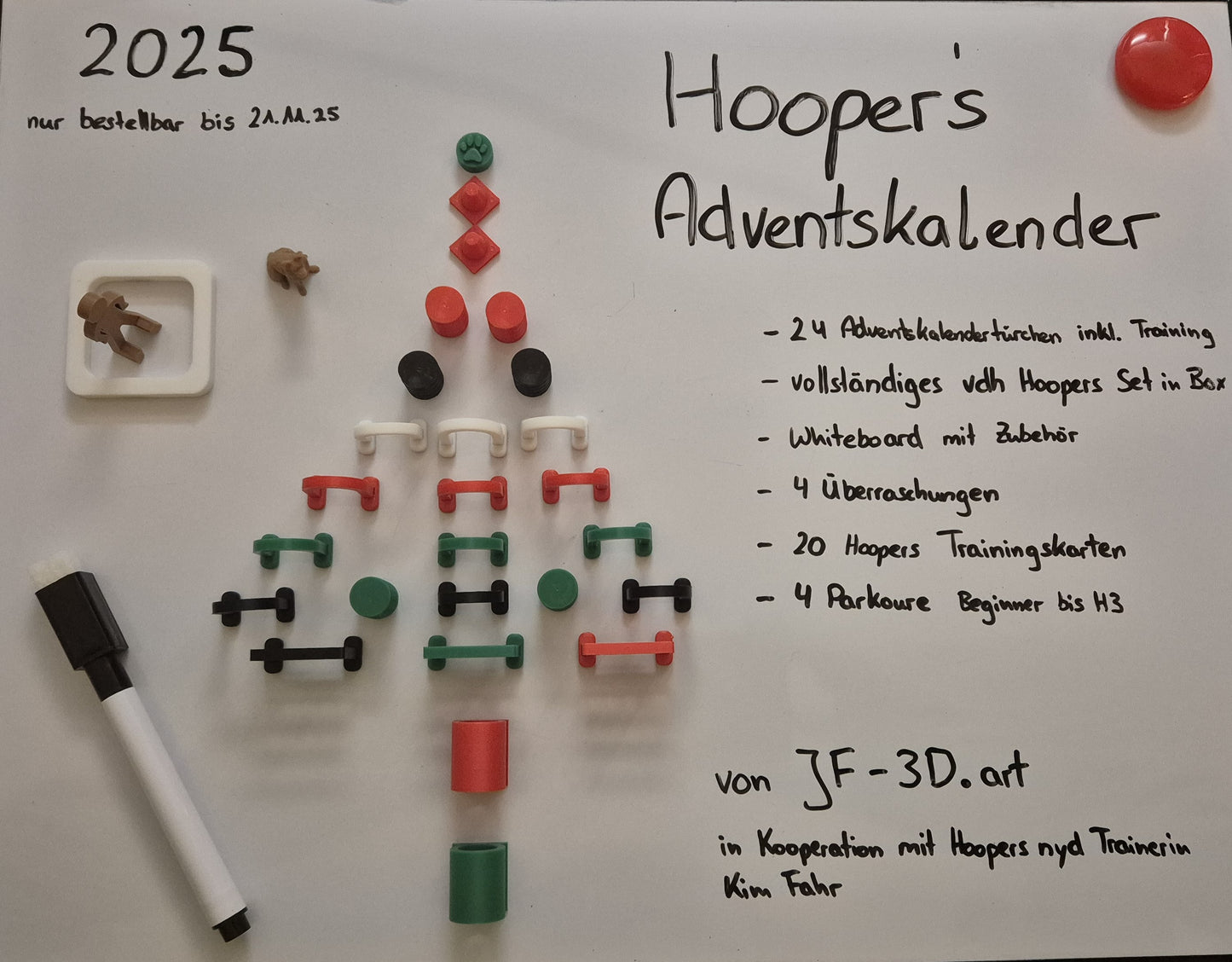 Adventskalender Hoopers 3D mit Trainingskarten